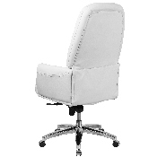 High Back Traditional Tufted White LeatherSoft Multifunction Executive Swivel Ergonomic Office Chair with Arms, BT-90269H-WH-GG