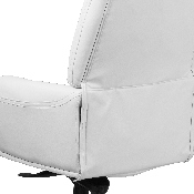 High Back Traditional Tufted White LeatherSoft Multifunction Executive Swivel Ergonomic Office Chair with Arms, BT-90269H-WH-GG