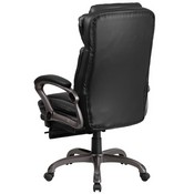High Back Black LeatherSoft Executive Reclining Ergonomic Swivel Office Chair with Outer Lumbar Cushion and Arms, BT-90279H-GG