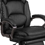 High Back Black LeatherSoft Executive Reclining Ergonomic Swivel Office Chair with Outer Lumbar Cushion and Arms, BT-90279H-GG