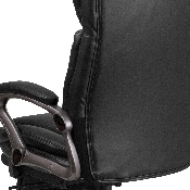 High Back Black LeatherSoft Executive Reclining Ergonomic Swivel Office Chair with Outer Lumbar Cushion and Arms, BT-90279H-GG