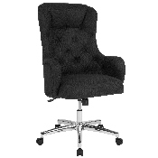 Chambord Home and Office Upholstered High Back Chair in Black Fabric, BT-90557H-BLK-F-GG