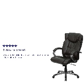 High Back Espresso Brown LeatherSoft Executive Swivel Office Chair with Titanium Nylon Base and Loop Arms, BT-9088-BRN-GG