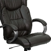 High Back Espresso Brown LeatherSoft Executive Swivel Office Chair with Titanium Nylon Base and Loop Arms, BT-9088-BRN-GG