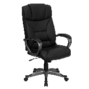 High Back Black LeatherSoft Executive Swivel Office Chair with Arms, BT-9177-BK-GG, BT-9177-BK-GG