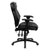 High Back Black LeatherSoft Multifunction Executive Swivel Ergonomic Office Chair with Lumbar Support Knob with Arms, BT-9835H-GG