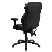 High Back Black LeatherSoft Multifunction Executive Swivel Ergonomic Office Chair with Lumbar Support Knob with Arms, BT-9835H-GG