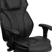 High Back Black LeatherSoft Multifunction Executive Swivel Ergonomic Office Chair with Lumbar Support Knob with Arms, BT-9835H-GG