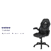 X10 Gaming Chair Racing Office Ergonomic Computer PC Adjustable Swivel Chair with Flip-up Arms, Black LeatherSoft, CH-00095-BK-GG