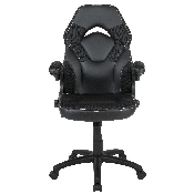 X10 Gaming Chair Racing Office Ergonomic Computer PC Adjustable Swivel Chair with Flip-up Arms, Black LeatherSoft, CH-00095-BK-GG