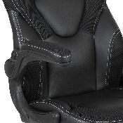X10 Gaming Chair Racing Office Ergonomic Computer PC Adjustable Swivel Chair with Flip-up Arms, Black LeatherSoft, CH-00095-BK-GG