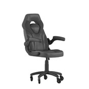 X10 Gaming Chair Racing Office Computer PC Adjustable Chair with Flip-up Arms and Transparent Roller Wheels, Black LeatherSoft, CH-00095-BK-RLB-GG