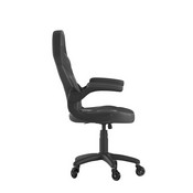 X10 Gaming Chair Racing Office Computer PC Adjustable Chair with Flip-up Arms and Transparent Roller Wheels, Black LeatherSoft, CH-00095-BK-RLB-GG