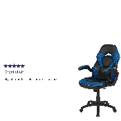 X10 Gaming Chair Racing Office Ergonomic Computer PC Adjustable Swivel Chair with Flip-up Arms, Blue/Black LeatherSoft, CH-00095-BL-GG