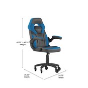 X10 Gaming Chair Racing Office Computer PC Adjustable Chair with Flip-up Arms and Transparent Roller Wheels, Blue/Black LeatherSoft, CH-00095-BL-RLB-GG