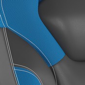 X10 Gaming Chair Racing Office Computer PC Adjustable Chair with Flip-up Arms and Transparent Roller Wheels, Blue/Black LeatherSoft, CH-00095-BL-RLB-GG