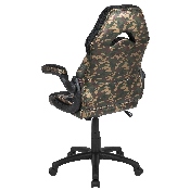 X10 Gaming Chair Racing Office Ergonomic Computer PC Adjustable Swivel Chair with Flip-up Arms, Camouflage/Black LeatherSoft, CH-00095-CAM-GG