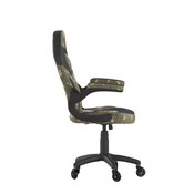 X10 Gaming Chair Racing Computer PC Adjustable Chair with Flip-up Arms and Transparent Roller Wheels, Camouflage/Black LeatherSoft, CH-00095-CAM-RLB-GG