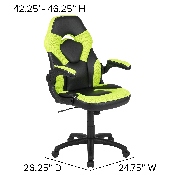 X10 Gaming Chair Racing Office Ergonomic Computer PC Adjustable Swivel Chair with Flip-up Arms, Neon Green/Black LeatherSoft, CH-00095-GN-GG