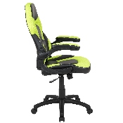 X10 Gaming Chair Racing Office Ergonomic Computer PC Adjustable Swivel Chair with Flip-up Arms, Neon Green/Black LeatherSoft, CH-00095-GN-GG