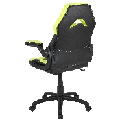 X10 Gaming Chair Racing Office Ergonomic Computer PC Adjustable Swivel Chair with Flip-up Arms, Neon Green/Black LeatherSoft, CH-00095-GN-GG