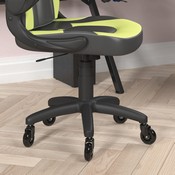 X10 Gaming Chair Racing Computer PC Adjustable Chair with Flip-up Arms and Transparent Roller Wheels, Neon Green/Black LeatherSoft, CH-00095-GN-RLB-GG