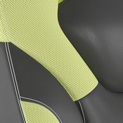 X10 Gaming Chair Racing Computer PC Adjustable Chair with Flip-up Arms and Transparent Roller Wheels, Neon Green/Black LeatherSoft, CH-00095-GN-RLB-GG