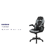 X10 Gaming Chair Racing Office Ergonomic Computer PC Adjustable Swivel Chair with Flip-up Arms, Gray/Black LeatherSoft, CH-00095-GY-GG