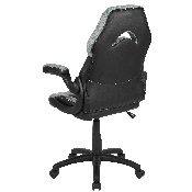 X10 Gaming Chair Racing Office Ergonomic Computer PC Adjustable Swivel Chair with Flip-up Arms, Gray/Black LeatherSoft, CH-00095-GY-GG