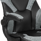 X10 Gaming Chair Racing Office Ergonomic Computer PC Adjustable Swivel Chair with Flip-up Arms, Gray/Black LeatherSoft, CH-00095-GY-GG