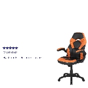 X10 Gaming Chair Racing Office Ergonomic Computer PC Adjustable Swivel Chair with Flip-up Arms, Orange/Black LeatherSoft, CH-00095-OR-GG