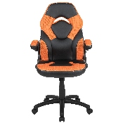 X10 Gaming Chair Racing Office Ergonomic Computer PC Adjustable Swivel Chair with Flip-up Arms, Orange/Black LeatherSoft, CH-00095-OR-GG