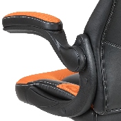 X10 Gaming Chair Racing Office Ergonomic Computer PC Adjustable Swivel Chair with Flip-up Arms, Orange/Black LeatherSoft, CH-00095-OR-GG