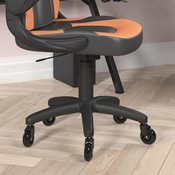 X10 Gaming Chair Racing Office Computer PC Adjustable Chair with Flip-up Arms and Transparent Roller Wheels, Orange/Black LeatherSoft, CH-00095-OR-RLB-GG