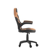 X10 Gaming Chair Racing Office Computer PC Adjustable Chair with Flip-up Arms and Transparent Roller Wheels, Orange/Black LeatherSoft, CH-00095-OR-RLB-GG