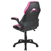 X10 Gaming Chair Racing Office Ergonomic Computer PC Adjustable Swivel Chair with Flip-up Arms, Pink/Black LeatherSoft, CH-00095-PK-GG