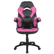 X10 Gaming Chair Racing Office Ergonomic Computer PC Adjustable Swivel Chair with Flip-up Arms, Pink/Black LeatherSoft, CH-00095-PK-GG