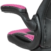 X10 Gaming Chair Racing Office Ergonomic Computer PC Adjustable Swivel Chair with Flip-up Arms, Pink/Black LeatherSoft, CH-00095-PK-GG