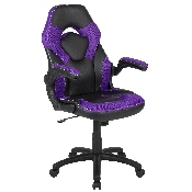 X10 Gaming Chair Racing Office Ergonomic Computer PC Adjustable Swivel Chair with Flip-up Arms, Purple/Black LeatherSoft, CH-00095-PR-GG