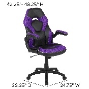 X10 Gaming Chair Racing Office Ergonomic Computer PC Adjustable Swivel Chair with Flip-up Arms, Purple/Black LeatherSoft, CH-00095-PR-GG