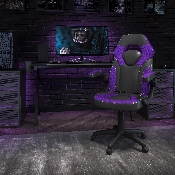 X10 Gaming Chair Racing Office Ergonomic Computer PC Adjustable Swivel Chair with Flip-up Arms, Purple/Black LeatherSoft, CH-00095-PR-GG