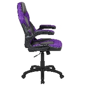 X10 Gaming Chair Racing Office Ergonomic Computer PC Adjustable Swivel Chair with Flip-up Arms, Purple/Black LeatherSoft, CH-00095-PR-GG
