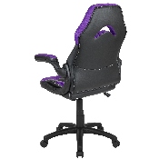 X10 Gaming Chair Racing Office Ergonomic Computer PC Adjustable Swivel Chair with Flip-up Arms, Purple/Black LeatherSoft, CH-00095-PR-GG