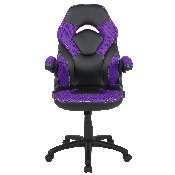 X10 Gaming Chair Racing Office Ergonomic Computer PC Adjustable Swivel Chair with Flip-up Arms, Purple/Black LeatherSoft, CH-00095-PR-GG