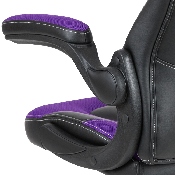 X10 Gaming Chair Racing Office Ergonomic Computer PC Adjustable Swivel Chair with Flip-up Arms, Purple/Black LeatherSoft, CH-00095-PR-GG