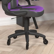 X10 Gaming Chair Racing Office Computer PC Adjustable Chair with Flip-up Arms and Transparent Roller Wheels, Purple/Black LeatherSoft, CH-00095-PR-RLB-GG