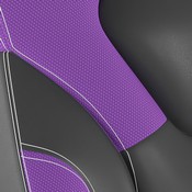 X10 Gaming Chair Racing Office Computer PC Adjustable Chair with Flip-up Arms and Transparent Roller Wheels, Purple/Black LeatherSoft, CH-00095-PR-RLB-GG