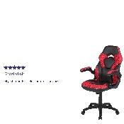 X10 Gaming Chair Racing Office Ergonomic Computer PC Adjustable Swivel Chair with Flip-up Arms, Red/Black LeatherSoft, CH-00095-RED-GG