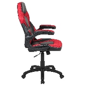 X10 Gaming Chair Racing Office Ergonomic Computer PC Adjustable Swivel Chair with Flip-up Arms, Red/Black LeatherSoft, CH-00095-RED-GG