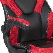 X10 Gaming Chair Racing Office Ergonomic Computer PC Adjustable Swivel Chair with Flip-up Arms, Red/Black LeatherSoft, CH-00095-RED-GG